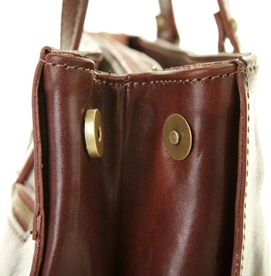 Piké Shopper echt leer made in italy