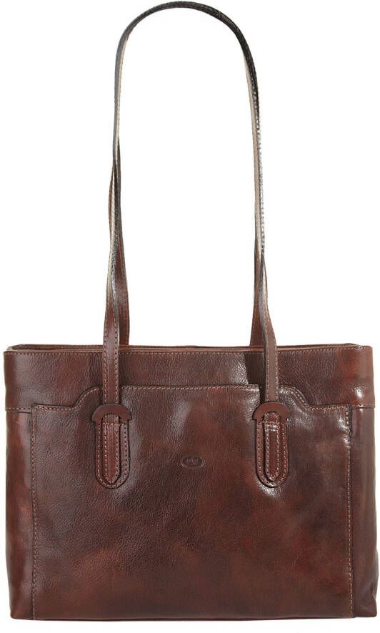 Piké Shopper echt leer made in italy