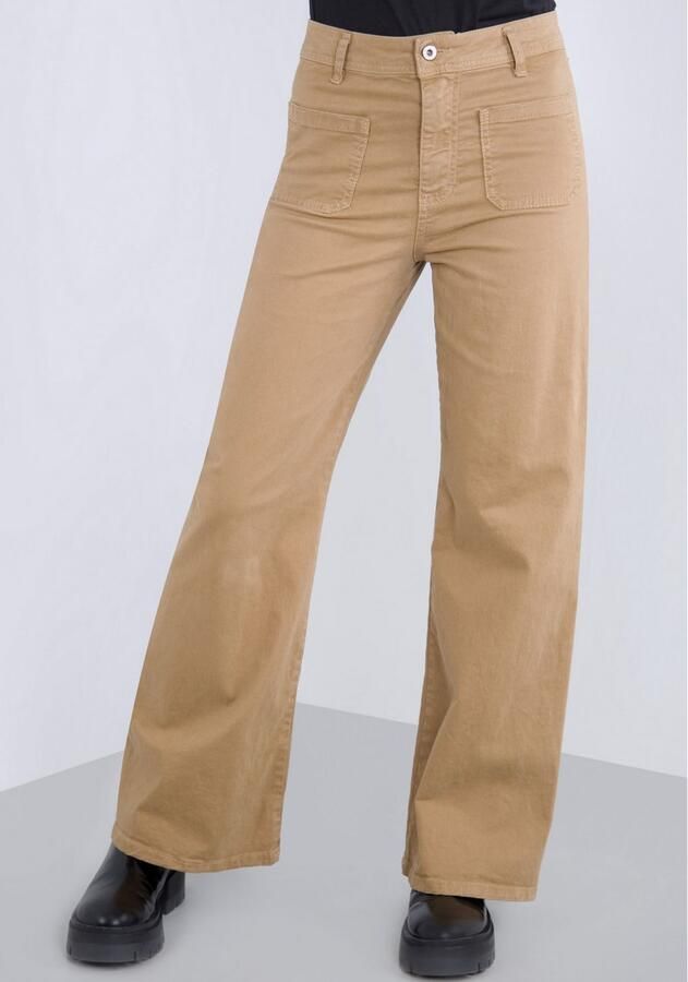 Please Jeans Broek met wijde pijpen van hoogwaardige katoenmix met stretch