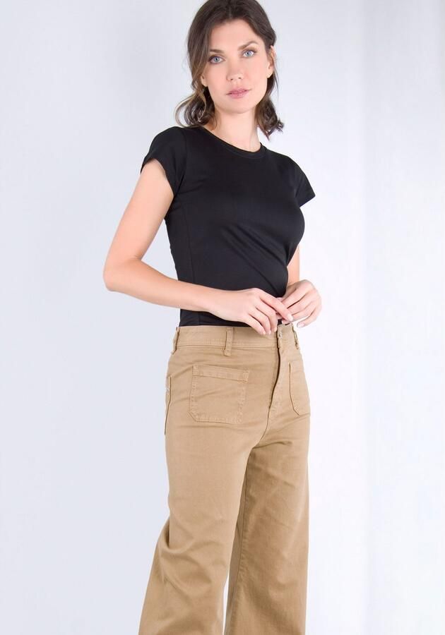 Please Jeans Broek met wijde pijpen van hoogwaardige katoenmix met stretch - Foto 6