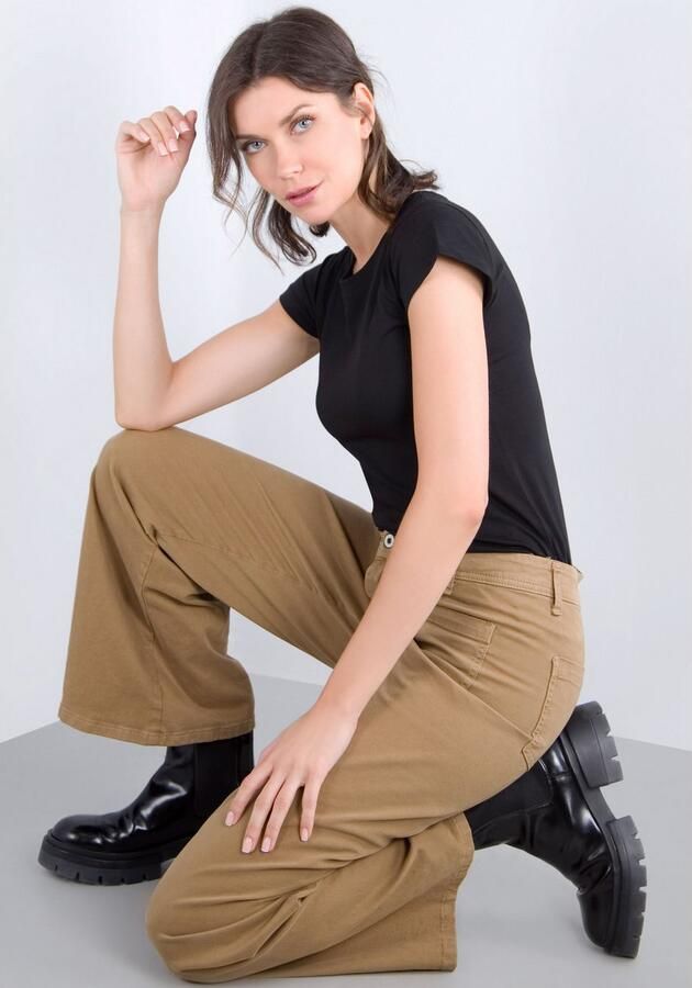 Please Jeans Broek met wijde pijpen van hoogwaardige katoenmix met stretch - Foto 8