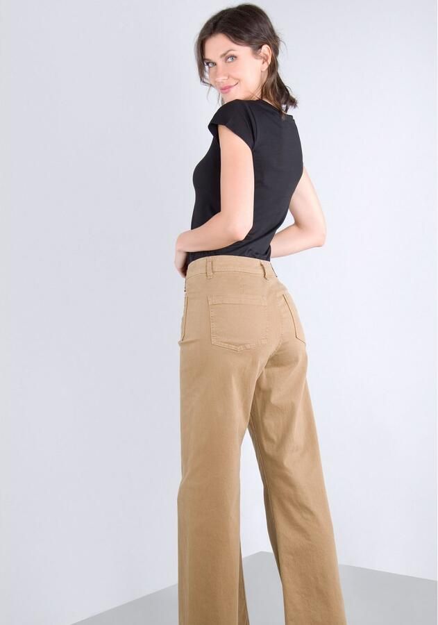 Please Jeans Broek met wijde pijpen van hoogwaardige katoenmix met stretch - Foto 3