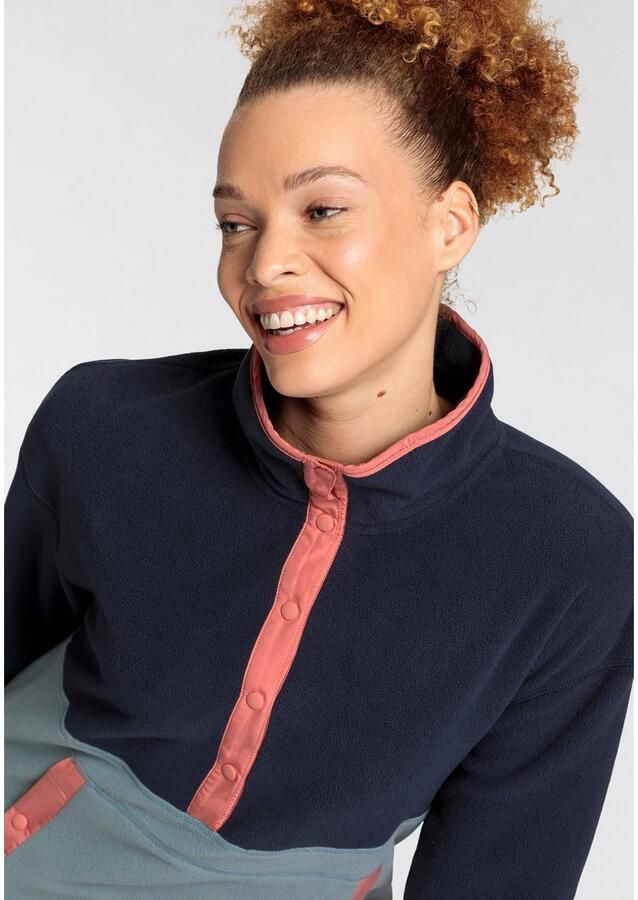 Polarino Fleecetrui met colourblocking-look met kangoeroezak van fleece stof - Foto 2