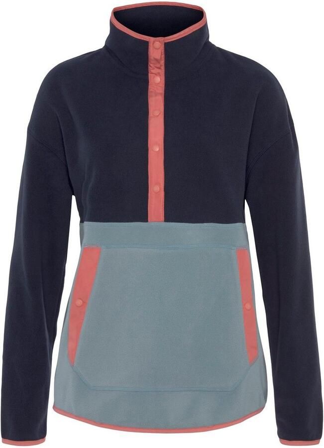 Polarino Fleecetrui met colourblocking-look met kangoeroezak van fleece stof - Foto 1