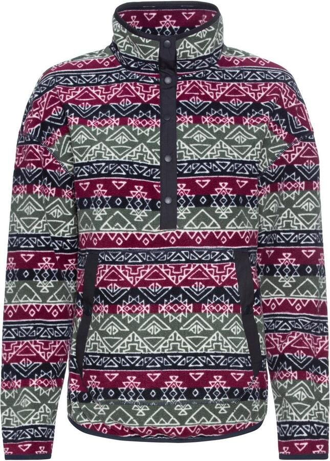 Polarino Fleecetrui met colourblocking-look met kangoeroezak van fleece stof - Foto 1