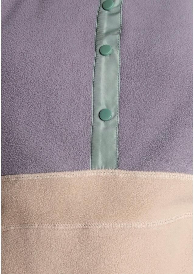 Polarino Fleecetrui met colourblocking-look met kangoeroezak van fleece stof