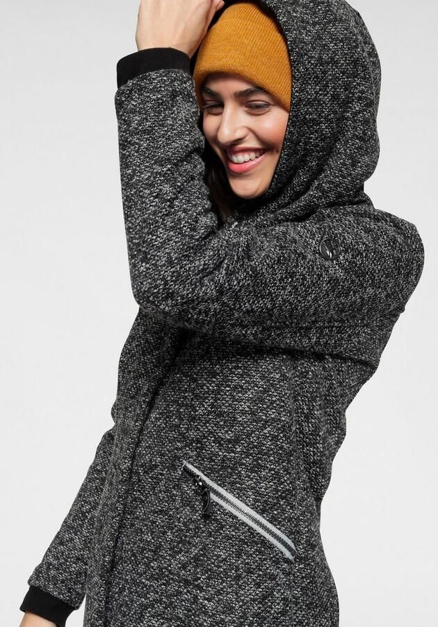 Polarino Gebreide jas ademend en warmte-isolerend. gebreide look aan de buitenkant fleece aan de binnenkant. - Foto 5