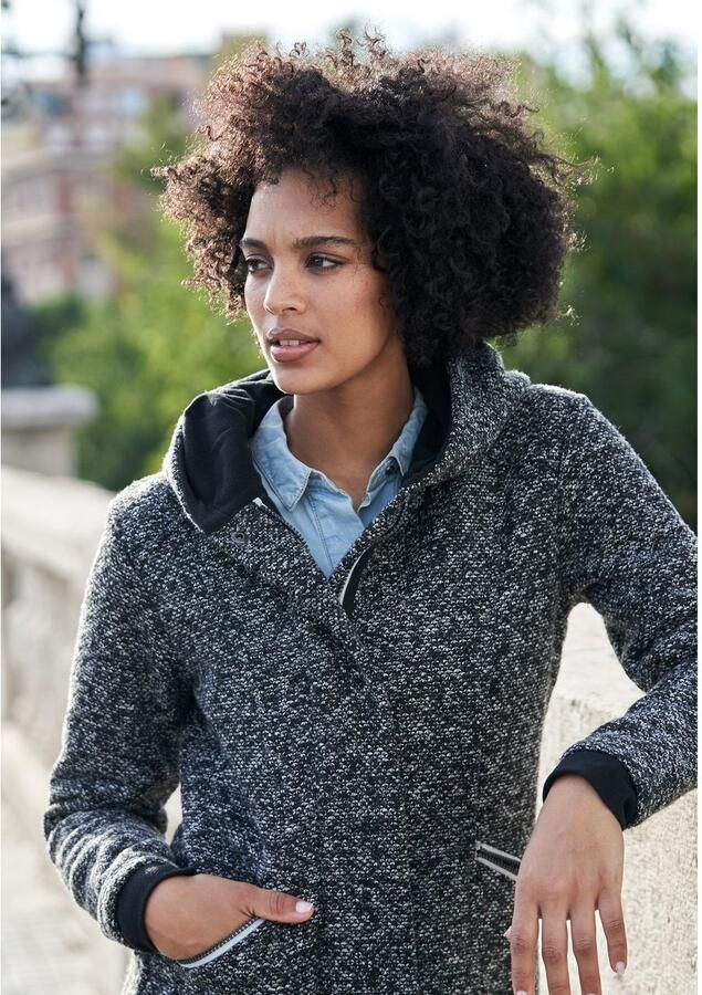 Polarino Gebreide jas ademend en warmte-isolerend. gebreide look aan de buitenkant fleece aan de binnenkant. - Foto 3