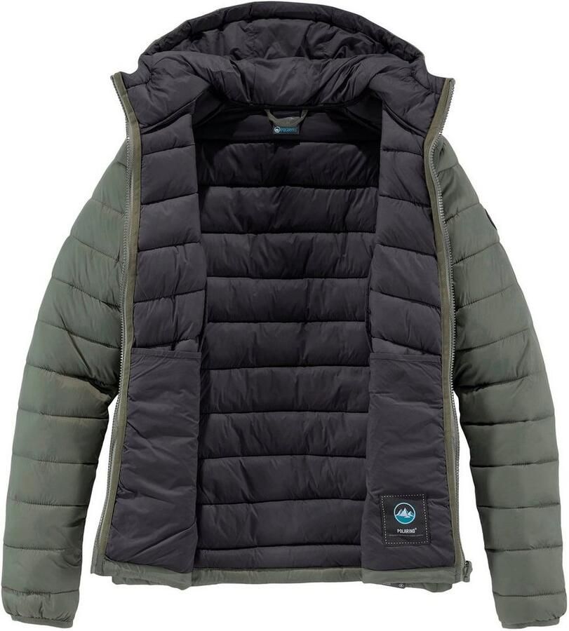 Polarino Gewatteerde jas voor koele dagen van licht geweven materiaal waterafstotend