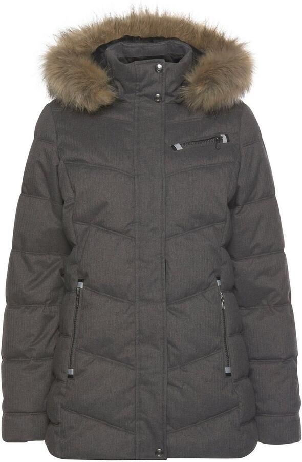 Polarino Gewatteerde jas met afneembare capuchon met faux fur veel zakken - Foto 5