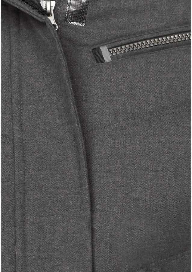 Polarino Gewatteerde jas met afneembare capuchon met faux fur veel zakken