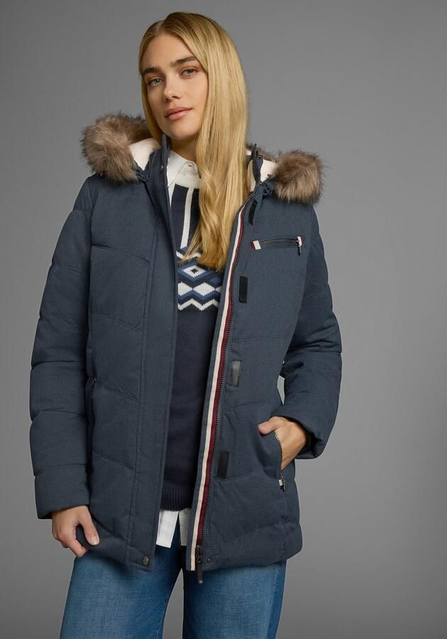 Polarino Gewatteerde jas met afneembare capuchon met faux fur veel zakken - Foto 11