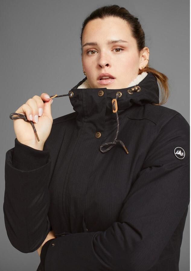 Polarino Outdoorjack ademend materiaal waterdicht winddicht met capuchon