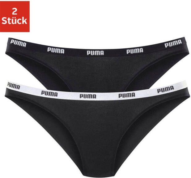 PUMA Bikinibroekje Iconic met smalle logo-weefband (set 2 stuks)
