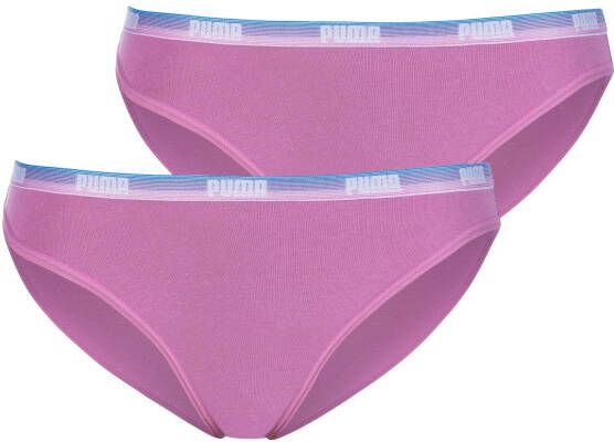 PUMA Bikinibroekje Iconic met smalle logo-weefband (set 2 stuks Set van 2)
