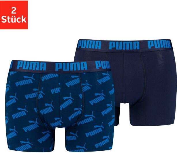 Puma all over print briefs boxers 2-pack zwart blauw heren