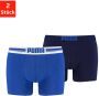 Puma Stretch Katoenen Boxershort Pak Les Bleus Blue Heren - Thumbnail 2