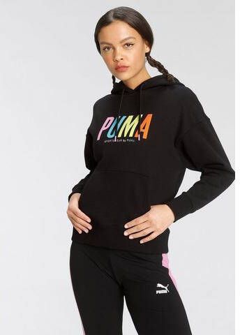 Puma Zwarte Grafische Hoodie Lichtgewicht Sweatshirt Black Dames