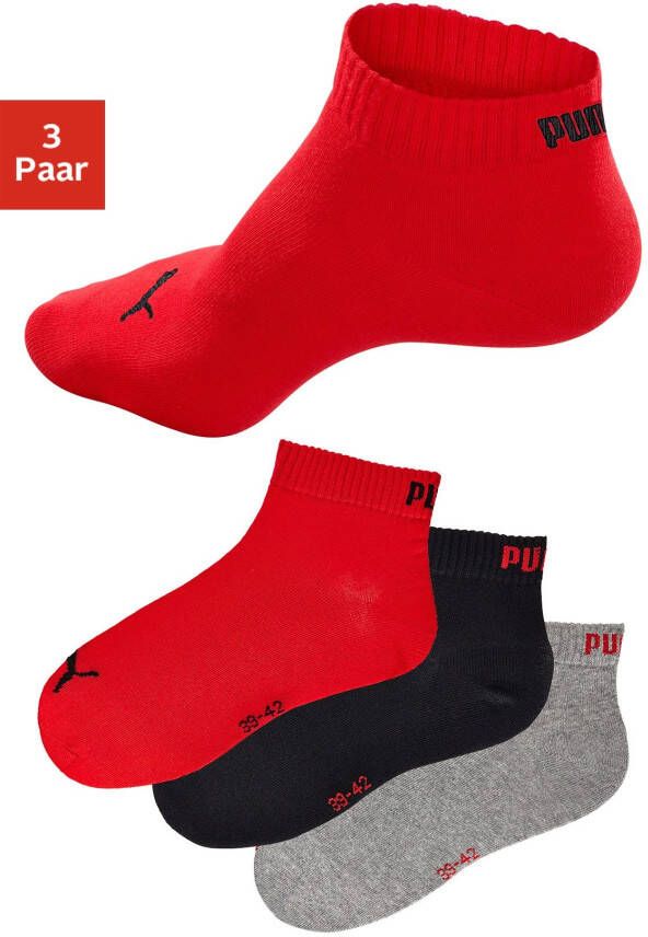 PUMA Korte sokken met ribboorden (3 paar)