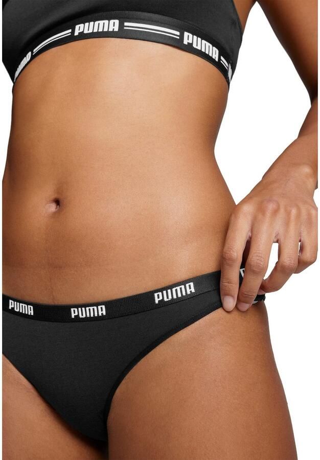 PUMA Bikinibroekje WO BIKINI 2P Low-Rise design platte naden elastische logoband (Set van 2) - Foto 2