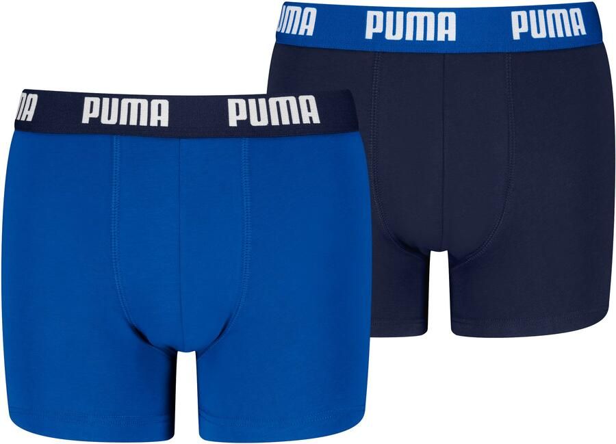 PUMA Boxershort BOYS EVERYDAY BASIC BOXERS 2P Comfortabele logotailleband zonder opening (Set van 2)