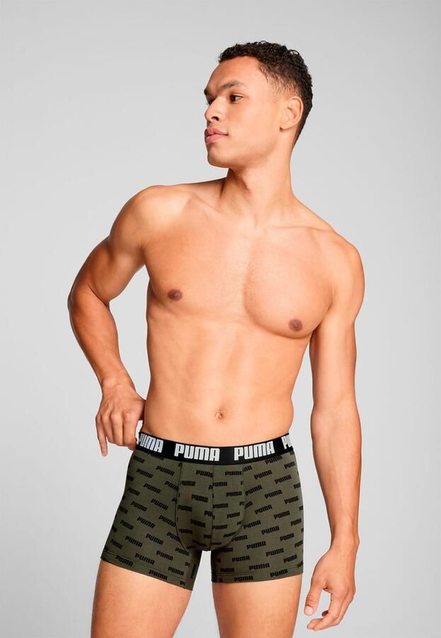 PUMA Boxershort MEN EVERYDAY LOGO PRINT BOXERS 2P 1x uni 1x allover logo met kleine ribboord (Set van 2) - Foto 6