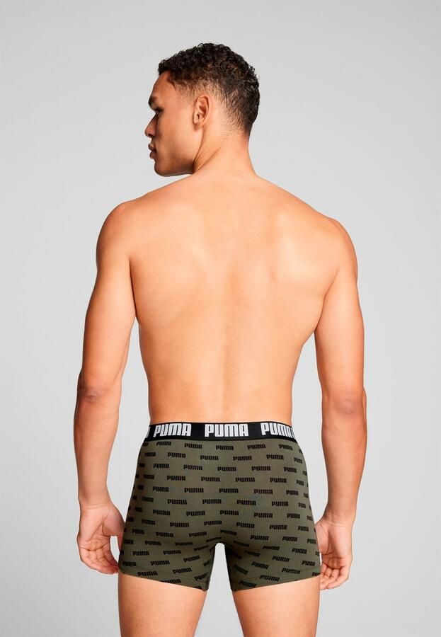 PUMA Boxershort MEN EVERYDAY LOGO PRINT BOXERS 2P 1x uni 1x allover logo met kleine ribboord (Set van 2) - Foto 4