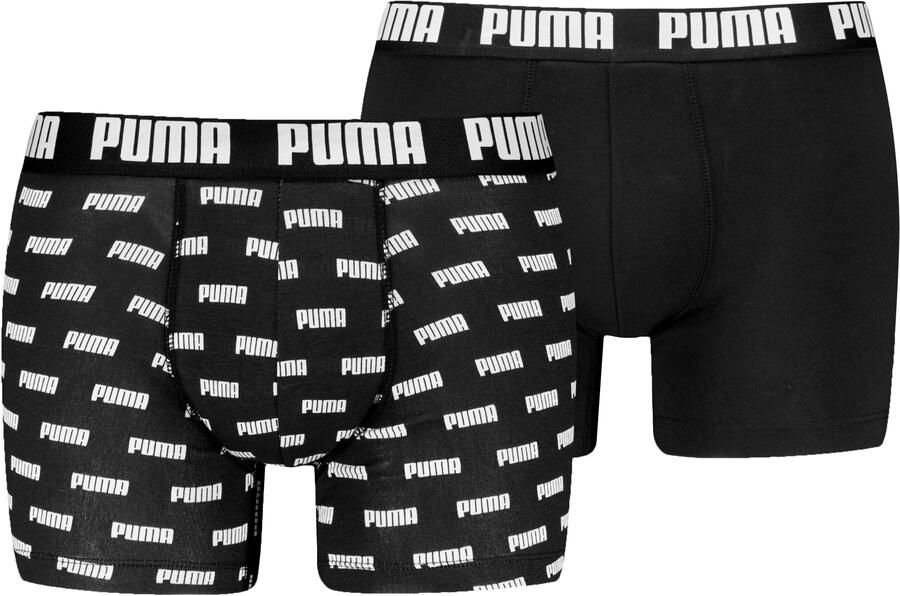 PUMA Boxershort MEN EVERYDAY LOGO PRINT BOXERS 2P 1x uni 1x allover logo met kleine ribboord (Set van 2) - Foto 6