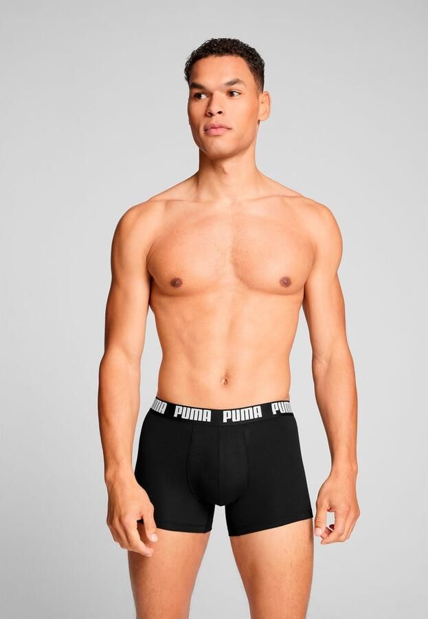 PUMA Boxershort MEN EVERYDAY LOGO PRINT BOXERS 2P 1x uni 1x allover logo met kleine ribboord (Set van 2) - Foto 3