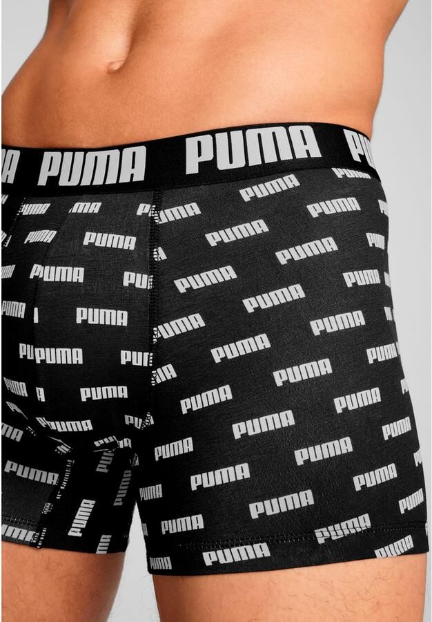 PUMA Boxershort MEN EVERYDAY LOGO PRINT BOXERS 2P 1x uni 1x allover logo met kleine ribboord (Set van 2) - Foto 2