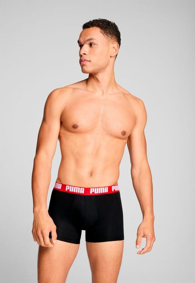 PUMA Boxershort MEN EVERYDAY LOGO PRINT BOXERS 2P 1x uni 1x allover logo met kleine ribboord (Set van 2) - Foto 4