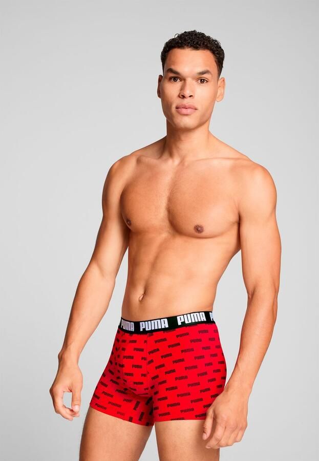 PUMA Boxershort MEN EVERYDAY LOGO PRINT BOXERS 2P 1x uni 1x allover logo met kleine ribboord (Set van 2) - Foto 5