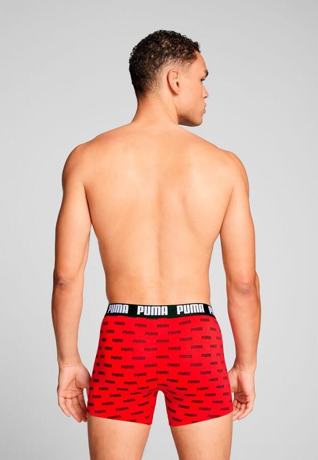 PUMA Boxershort MEN EVERYDAY LOGO PRINT BOXERS 2P 1x uni 1x allover logo met kleine ribboord (Set van 2) - Foto 6