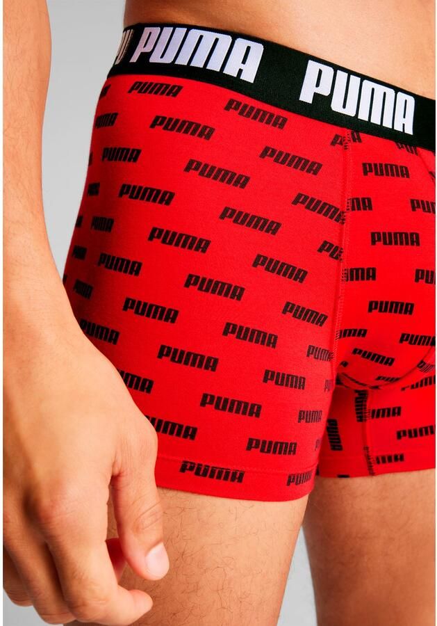 PUMA Boxershort MEN EVERYDAY LOGO PRINT BOXERS 2P 1x uni 1x allover logo met kleine ribboord (Set van 2) - Foto 2