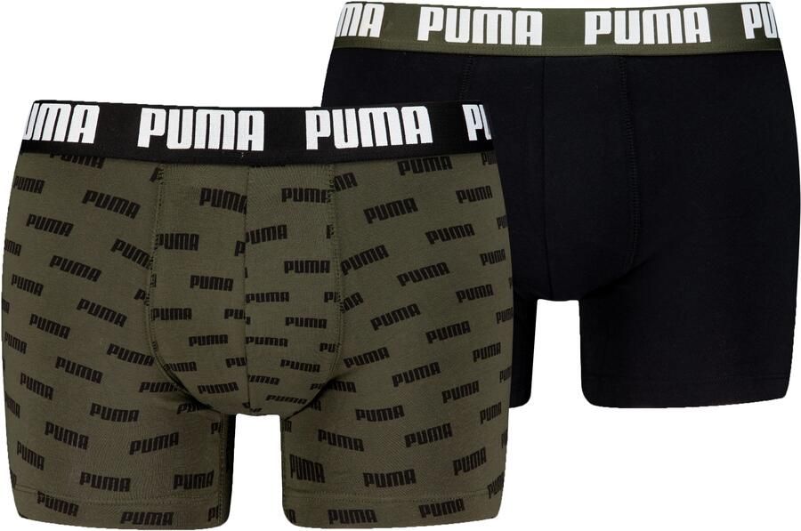 PUMA Boxershort MEN EVERYDAY LOGO PRINT BOXERS 2P 1x uni 1x allover logo met kleine ribboord (Set van 2) - Foto 5