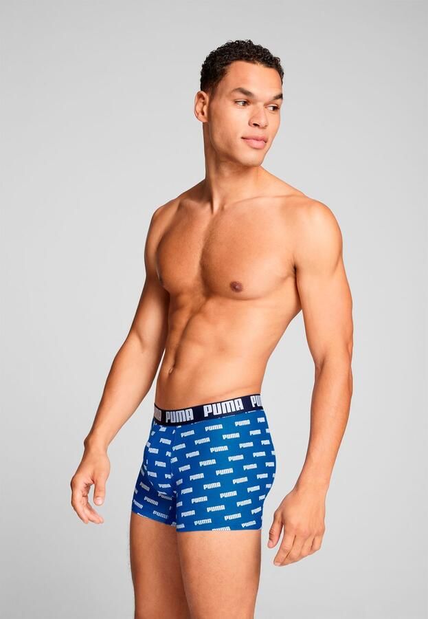 PUMA Boxershort MEN EVERYDAY LOGO PRINT BOXERS 2P 1x uni 1x allover logo met kleine ribboord (Set van 2) - Foto 3