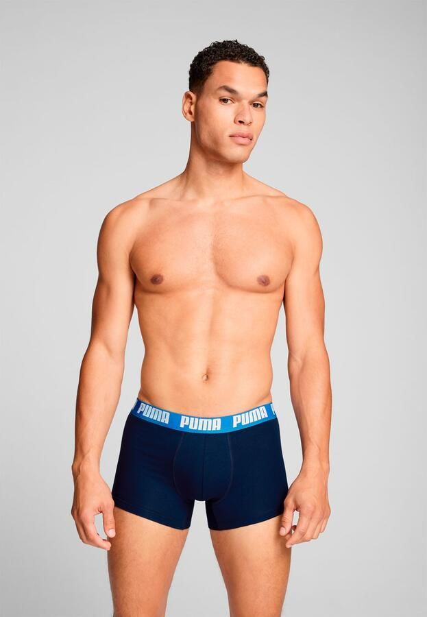 PUMA Boxershort MEN EVERYDAY LOGO PRINT BOXERS 2P 1x uni 1x allover logo met kleine ribboord (Set van 2) - Foto 4