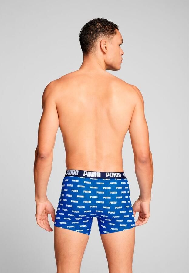 PUMA Boxershort MEN EVERYDAY LOGO PRINT BOXERS 2P 1x uni 1x allover logo met kleine ribboord (Set van 2) - Foto 5