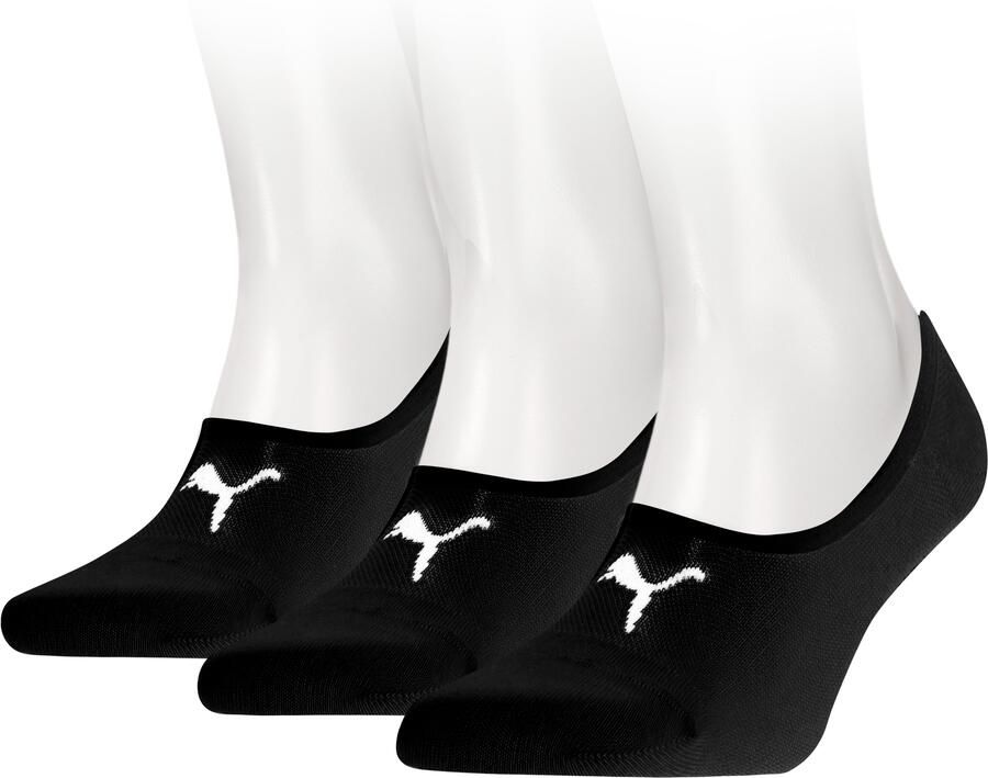PUMA Enkelsokken UNISEX FOOTIE 3P NoShow Socks ade d elastische boord (3 paar)