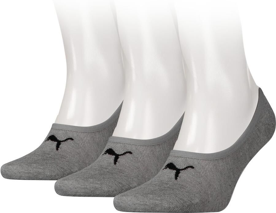 PUMA Enkelsokken UNISEX FOOTIE 3P NoShow Socks ade d elastische boord (3 paar)