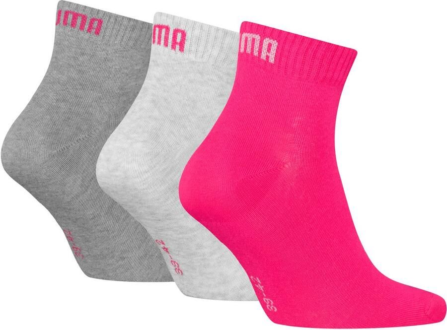 PUMA Korte sokken Ade d ribboorden zachte katoenmix (3 paar) - Foto 2