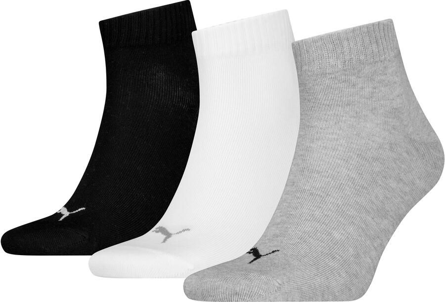 PUMA Korte sokken Ade d ribboorden zachte katoenmix (3 paar) - Foto 3