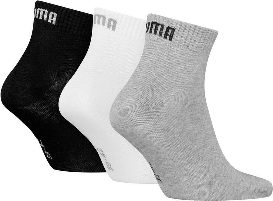 PUMA Korte sokken Ade d ribboorden zachte katoenmix (3 paar) - Foto 2