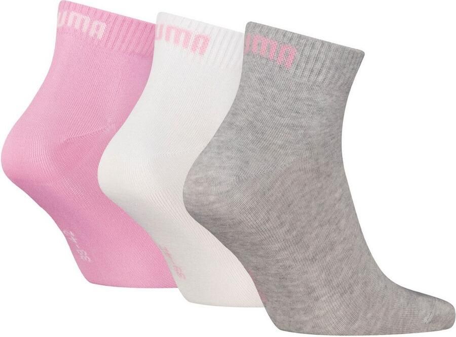 PUMA Korte sokken Ade d ribboorden zachte katoenmix (3 paar)