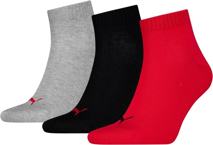 PUMA Korte sokken Ademend ribboorden zachte katoenmix (3 paar) - Foto 3