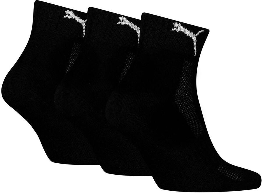 PUMA Korte sokken met gebreid logo in de tailleband (3 paar Set van 3)