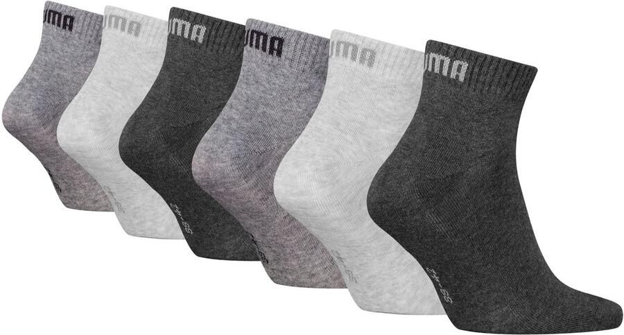 PUMA Korte sokken UNISEX QUARTER PLAIN 6P ECOM (6 paar)