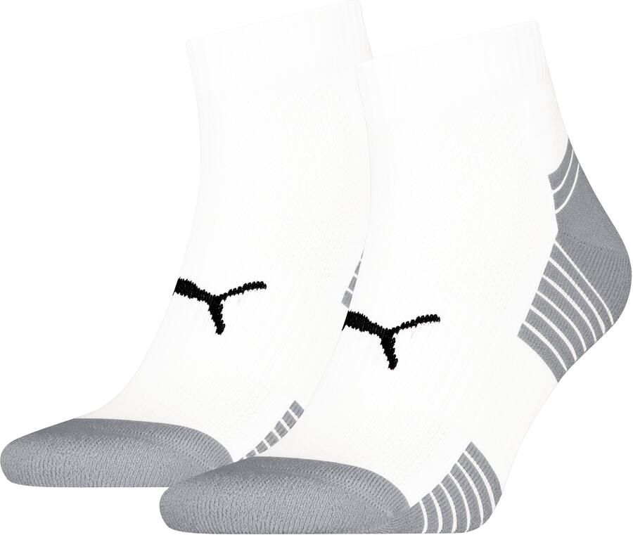 PUMA Korte sokken UNISEX SPORT CUSHIONED QUARTER 2P Ribboorden geoptimaliseerde demping voor extra comfort (2 paar)