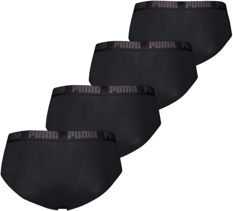 PUMA Slip MEN EVERYDAY BRIEF 4P ECOM Comfortabele elastische logotailleband (Set van 4)