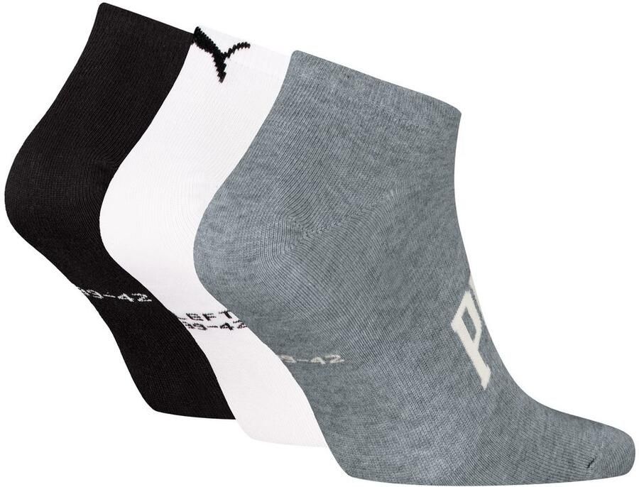 PUMA Sneakersokken met versterkte hiel en teengebied (3 paar Set van 3)